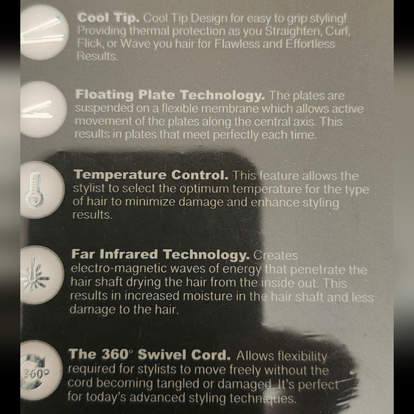 NIB-Platinum Genius Heating Element Flat Iron/Cool Tip Technology - Picture 7 of 8